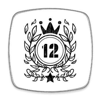 12 Jahre alt Krone - 12 Geburtstag - Viereckiger Kühlschrankmagnet - Weiß - Vorne