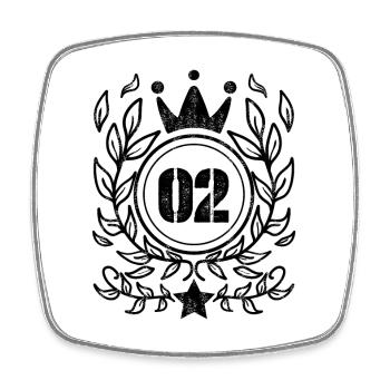 2 Jahre alt Krone - 2 Geburtstag - Viereckiger Kühlschrankmagnet - Weiß - Vorne