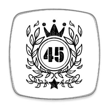45 - Born year Year of birth 1945 - Square fridge magnet - white - Front