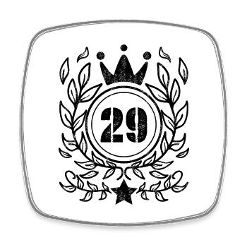 29 - Born year Year of birth 1929 - Square fridge magnet - white - Front