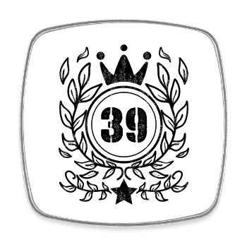 39 - Jahrgang Jahr Geburtsjahr 1939 - Viereckiger Kühlschrankmagnet - Weiß - Vorne
