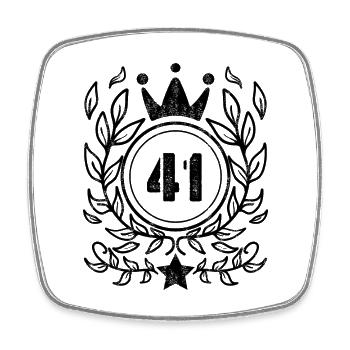 41 - Born year Year of birth 1941 - Square fridge magnet - white - Front