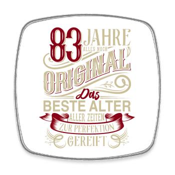 83. Geburtstag Vintage Retro - Viereckiger Kühlschrankmagnet - Weiß - Vorne