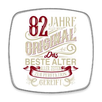 82. Geburtstag Vintage Retro - Viereckiger Kühlschrankmagnet - Weiß - Vorne