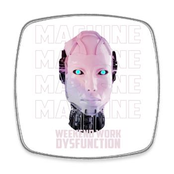Machine Man - Square fridge magnet - white - Front