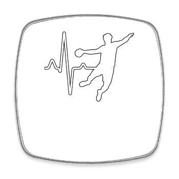 Handball Herzschlag - Viereckiger Kühlschrankmagnet - Weiß - Vorne
