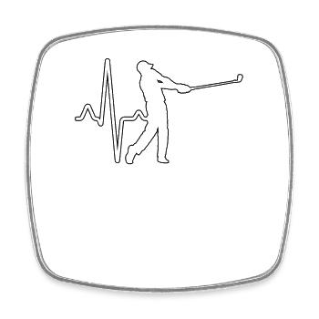 Golf Heartbeat - Square fridge magnet - white - Front