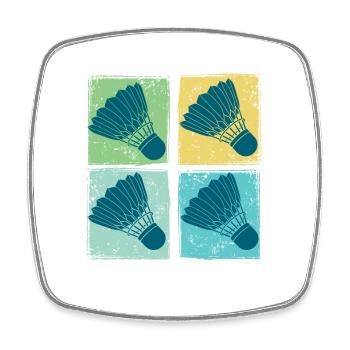 Badminton Shuttlecocks Pop Art - Square fridge magnet - white - Front