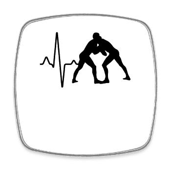 Wrestling Herzschlag - Viereckiger Kühlschrankmagnet - Weiß - Vorne