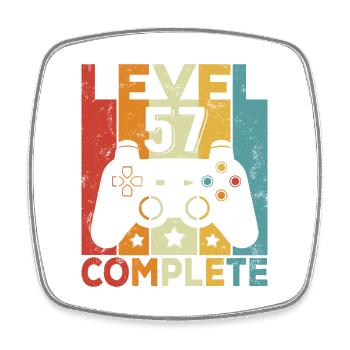 Level 57 Complete Geburtstag 57 Jahre Mann Frau - Viereckiger Kühlschrankmagnet - Weiß - Vorne