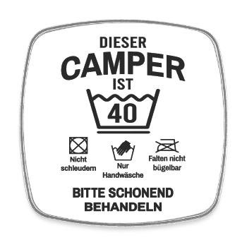 Camper 40. Geburtstag Camping Lustig 40 Jahre - Viereckiger Kühlschrankmagnet - Weiß - Vorne