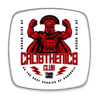 Calisthenics Club Motivational Design Red - Square fridge magnet - white - Front
