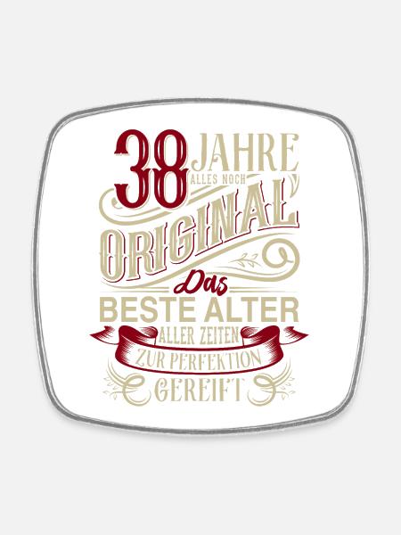 38. Geburtstag Vintage Retro - Viereckiger Kühlschrankmagnet - Weiß