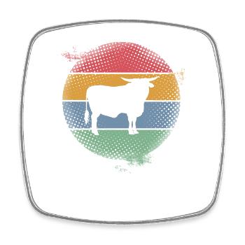 Vache - Magnet carré - blanc - Devant