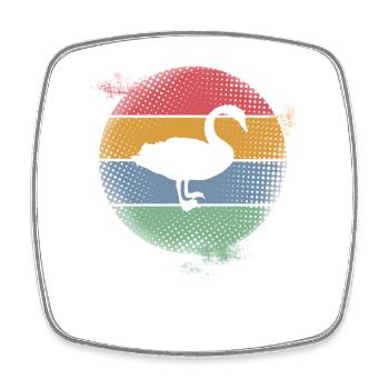 Cygne - Magnet carré - blanc - Devant