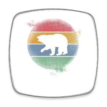 Bär - Viereckiger Kühlschrankmagnet - Weiß - Vorne