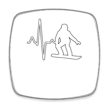 Rythme cardiaque en snowboard - Magnet carré - blanc - Devant