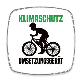 Klimaschutz Umsetzungsgerät Fahrrad Fahren Klima - Viereckiger Kühlschrankmagnet - Weiß - Vorne