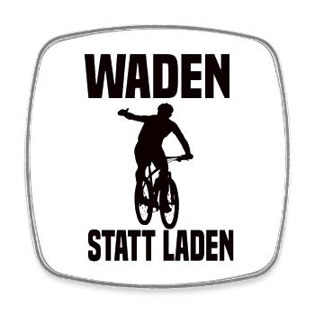 Waden Statt Laden Lustiger Fahrrad Spruch - Viereckiger Kühlschrankmagnet - Weiß - Vorne