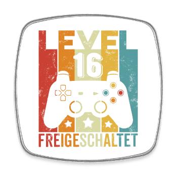 Level 16 Freigeschaltet Geburtstag Junge Mädchen - Viereckiger Kühlschrankmagnet - Weiß - Vorne