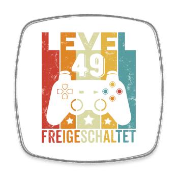 Level 49 Freigeschaltet Geburtstag Mann Frau Gamer - Viereckiger Kühlschrankmagnet - Weiß - Vorne