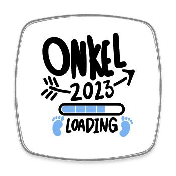 Onkel 2023 - Onkel werden - Onkel loading 2023 - Viereckiger Kühlschrankmagnet - Weiß - Vorne