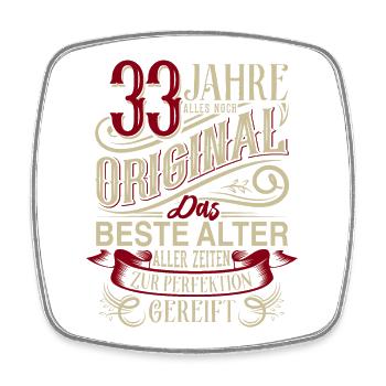 33. Geburtstag Vintage Retro - Viereckiger Kühlschrankmagnet - Weiß - Vorne