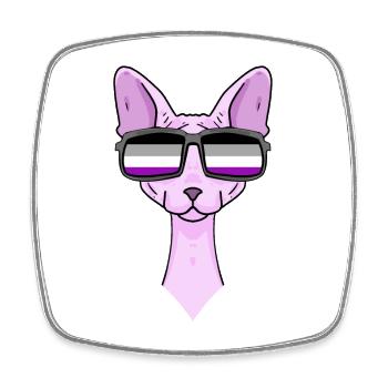 Asexuel Lgbt Sphynx Chat Asexualité - Magnet carré - blanc - Devant