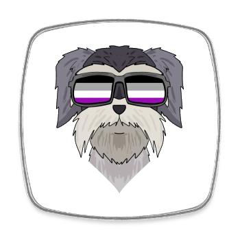 Asexual Lgbt Schnauzer Dog Asexuality - Square fridge magnet - white - Front