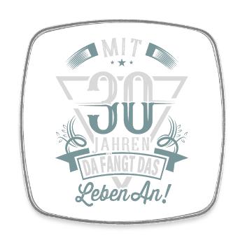 30. Geburtstag Da Fängt Das Leben An - Viereckiger Kühlschrankmagnet - Weiß - Vorne