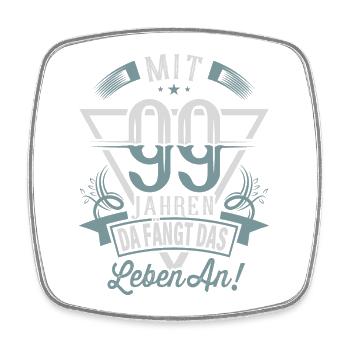 99. Geburtstag Da Fängt Das Leben An - Viereckiger Kühlschrankmagnet - Weiß - Vorne