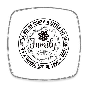 Family Reunion A Little Bit Crazy - Square fridge magnet - white - Front