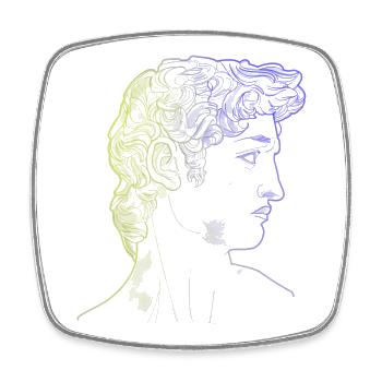 David Michelangelo - Square fridge magnet - white - Front
