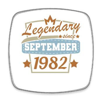 Legendär seit September 1982 Retro Geburtstag - Viereckiger Kühlschrankmagnet - Weiß - Vorne