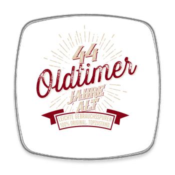 44. Geburtstag Oldtimer - Viereckiger Kühlschrankmagnet - Weiß - Vorne