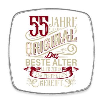 55. Geburtstag Vintage Retro - Viereckiger Kühlschrankmagnet - Weiß - Vorne