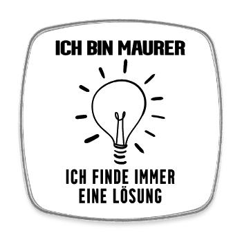 Maurer Beruf Ausbildung - Viereckiger Kühlschrankmagnet - Weiß - Vorne