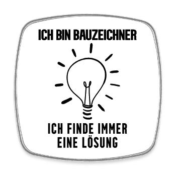 Bauzeichner Beruf Ausbildung - Viereckiger Kühlschrankmagnet - Weiß - Vorne