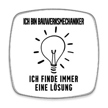 Bauwerksmechaniker Beruf Ausbildung - Viereckiger Kühlschrankmagnet - Weiß - Vorne