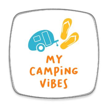 Camping Vibes Quote Caravan Wohnmobil Van Life Fun - Viereckiger Kühlschrankmagnet - Weiß - Vorne