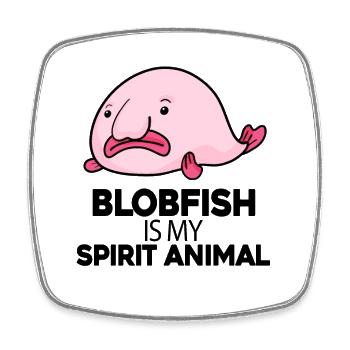 Blobfish Fish - Square fridge magnet - white - Front