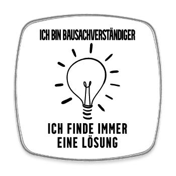 Bausachverständiger Beruf Ausbildung - Viereckiger Kühlschrankmagnet - Weiß - Vorne