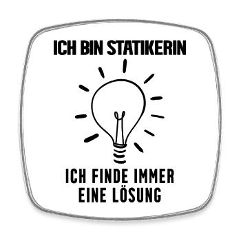 Statikerin Beruf Ausbildung - Viereckiger Kühlschrankmagnet - Weiß - Vorne