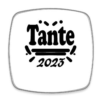 Tante 2023 - Tante werden - Viereckiger Kühlschrankmagnet - Weiß - Vorne