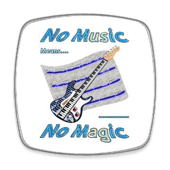 No Music means No Magic - Square fridge magnet - white - Front