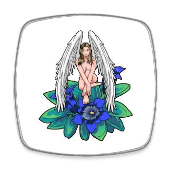 Heavenly Alps Angel Gentian Tyrol Guardian Angel - Square fridge magnet - white - Front