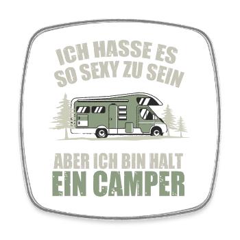 Sexy Camper Spruch Humor - Viereckiger Kühlschrankmagnet - Weiß - Vorne