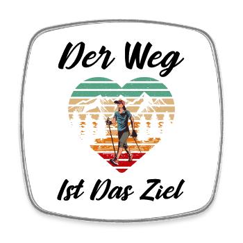 Der Weg Ist Das Ziel Natur Outdoor Berge Wandern - Viereckiger Kühlschrankmagnet - Weiß - Vorne