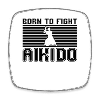 Aikido - Viereckiger Kühlschrankmagnet - Weiß - Vorne