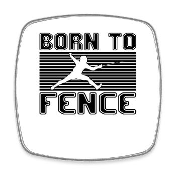 Fencing - Square fridge magnet - white - Front